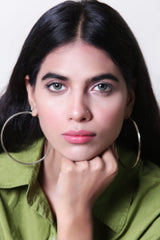 a woman with a hair dryer in her hair